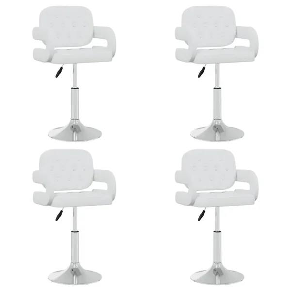 Chaises pivotantes à manger lot de 4 Blanc Similicuir