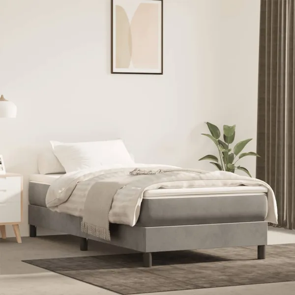 Matelas de lit à ressorts ensachés fermeté moyenne gris clair 120x190x20 cm