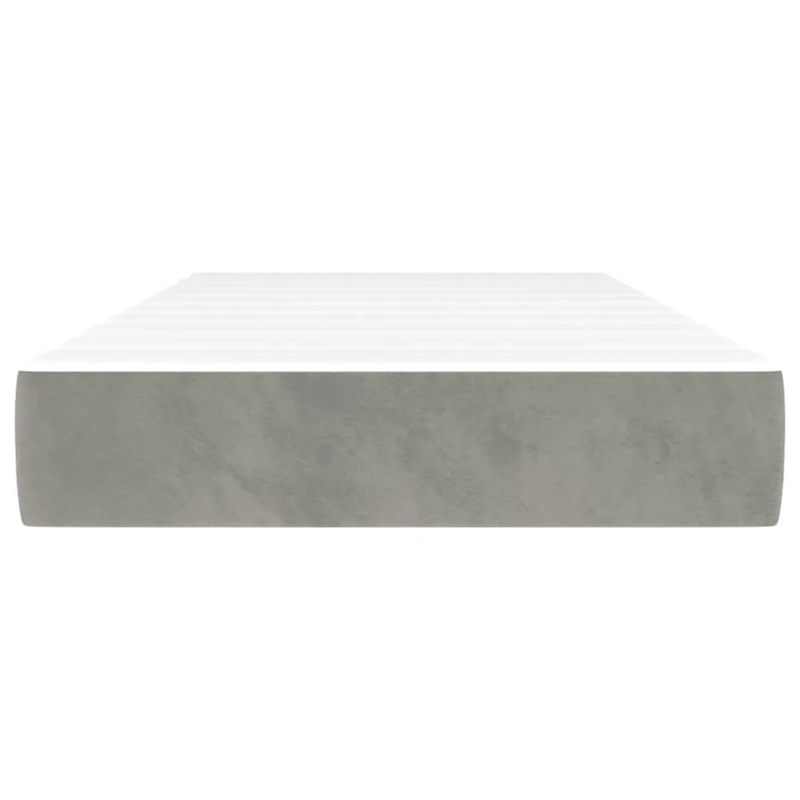 Matelas de lit à ressorts ensachés fermeté moyenne gris clair 120x190x20 cm - 3