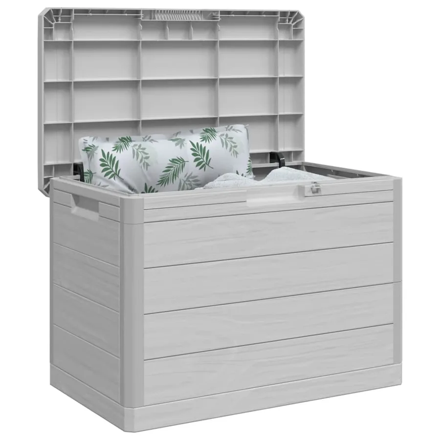 Boîte à coussins d'extérieur gris 77,5x44,5x53 cm polypropylène - 4