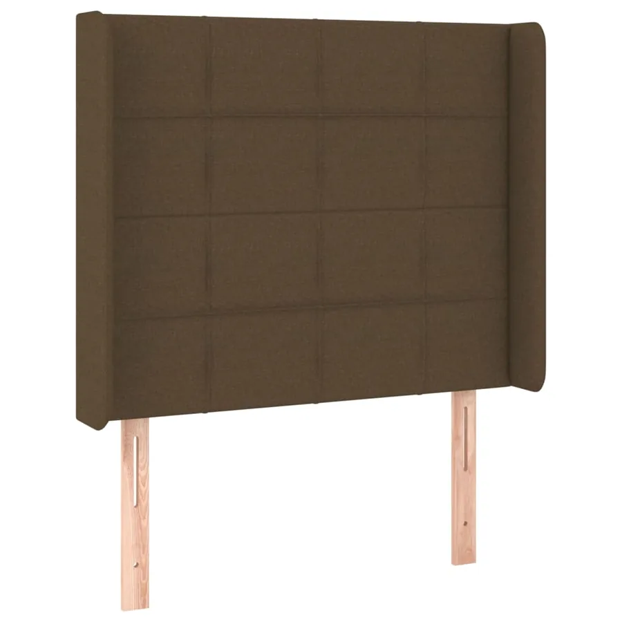 Tête de lit avec oreilles Marron foncé 103x16x118/128 cm Tissu - 2