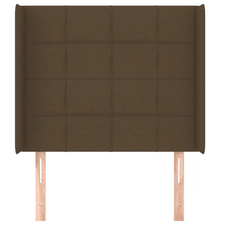 Tête de lit avec oreilles Marron foncé 103x16x118/128 cm Tissu - 3