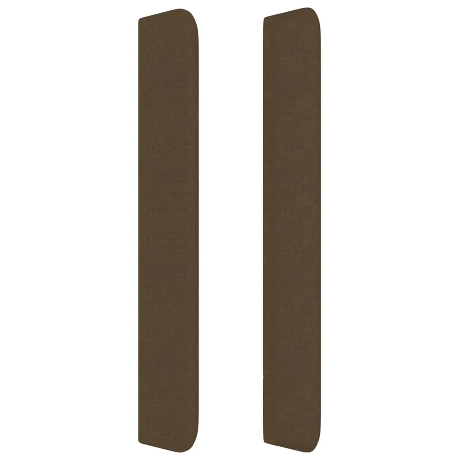 Tête de lit avec oreilles Marron foncé 103x16x118/128 cm Tissu - 4