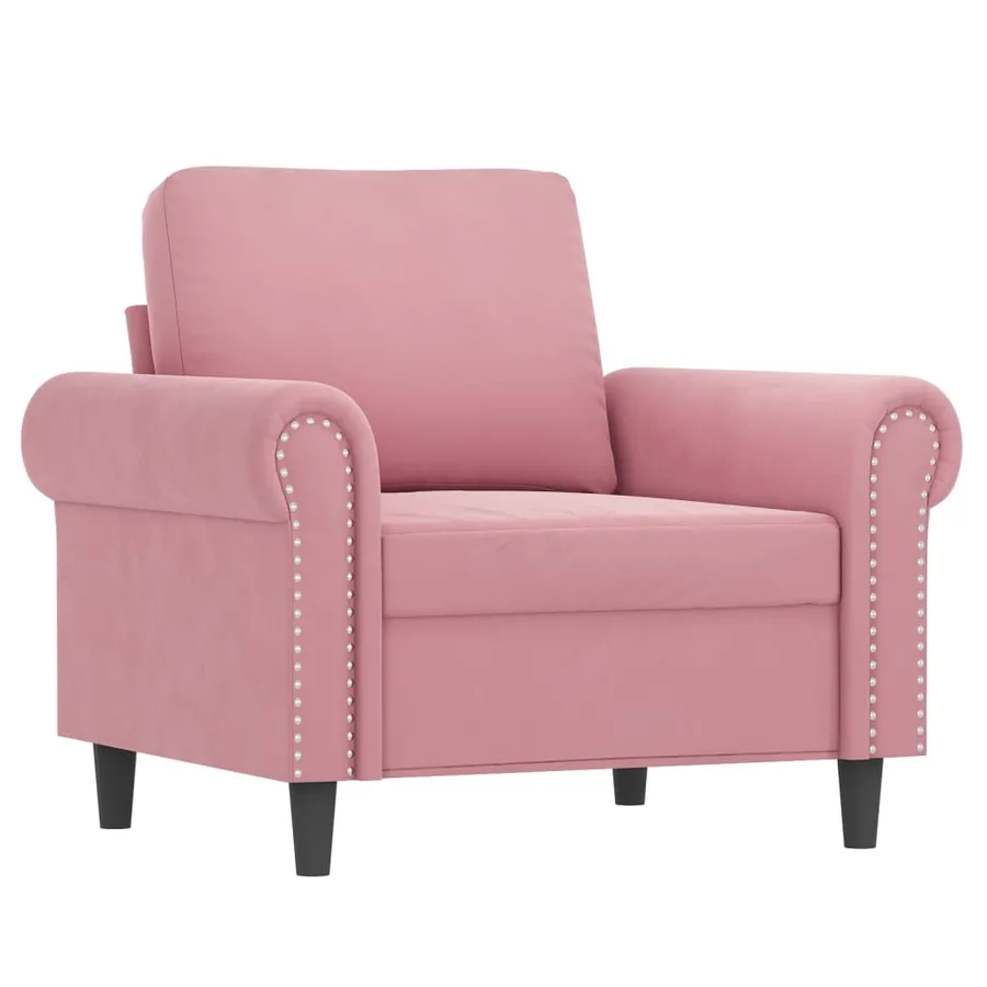 Ensemble de canapés 3 pcs avec coussins rose velours - 3