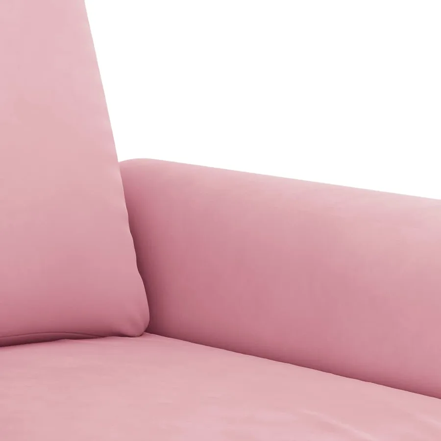 Ensemble de canapés 3 pcs avec coussins rose velours - 7