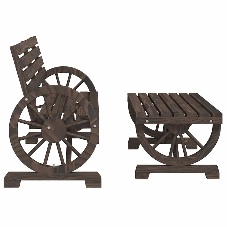 Salon de jardin 2 pcs bois de sapin massif - 4