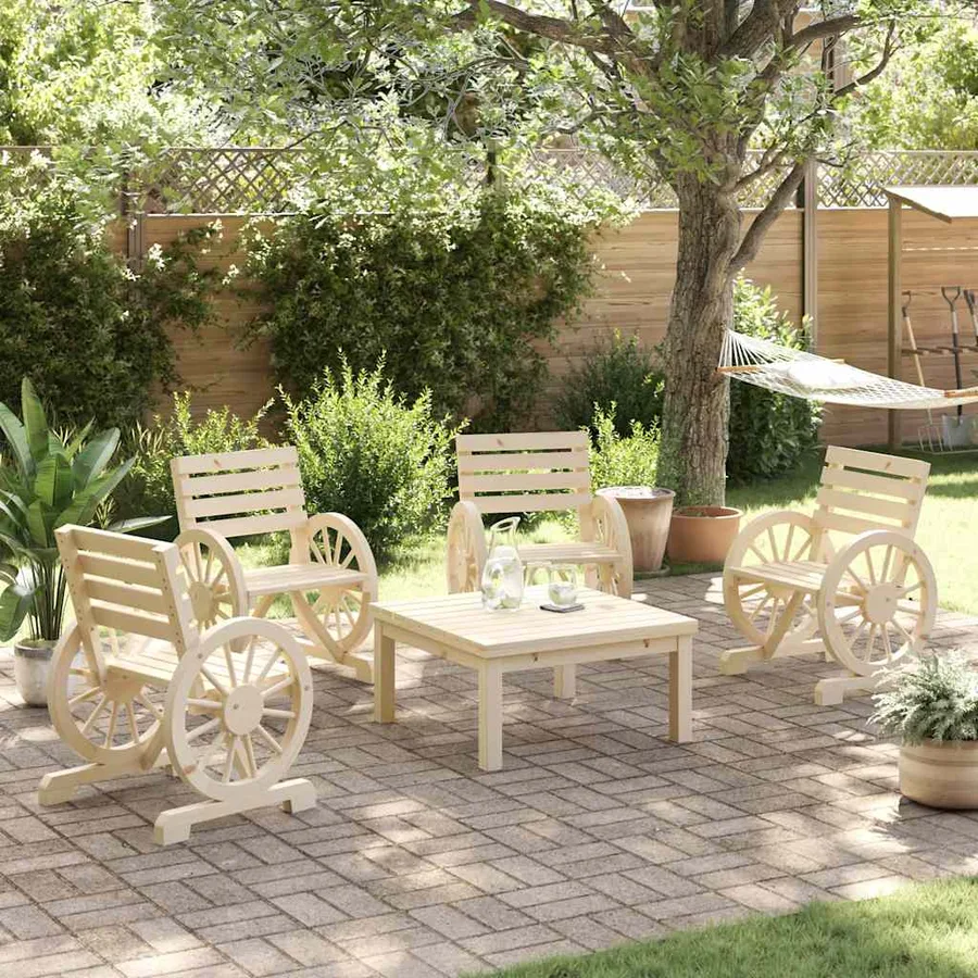 Chaises de jardin lot de 4 Bois de sapin massif - 3