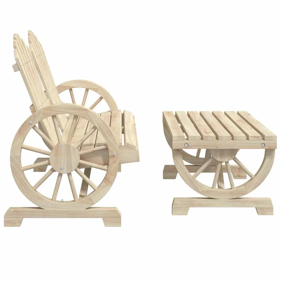 Salon de jardin 2 pcs bois de sapin massif - 4