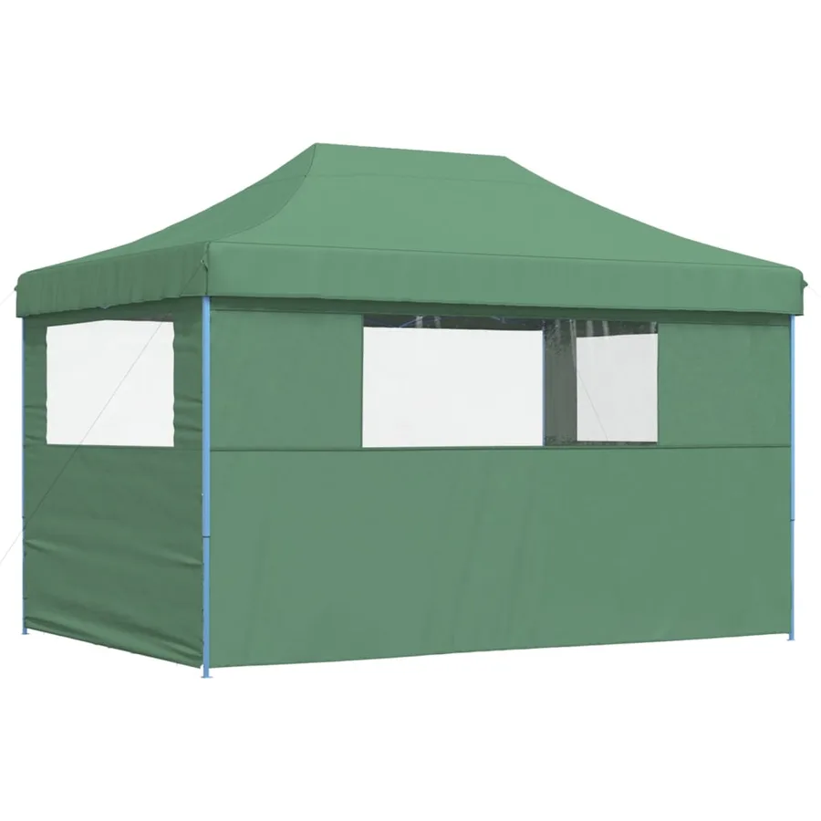 Tente de réception pliable escamotable 3 parois latérales vert - 5