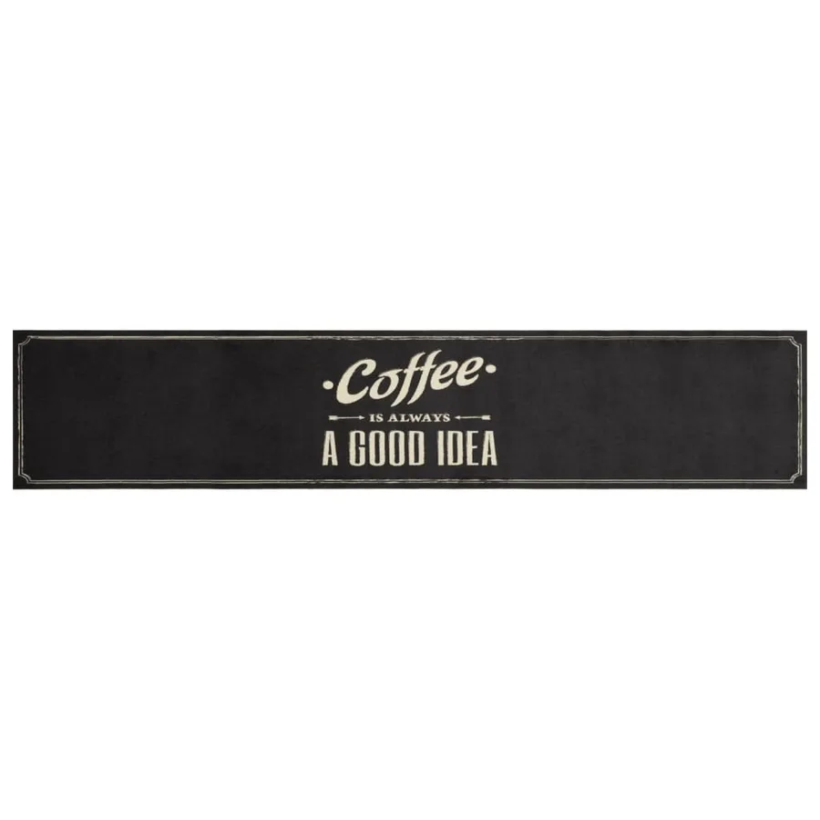 Tapis de cuisine lavable texte Coffee 60x300 cm velours - 2