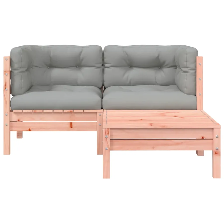 Canapé de jardin avec coussins et repose-pied 2 places - 5