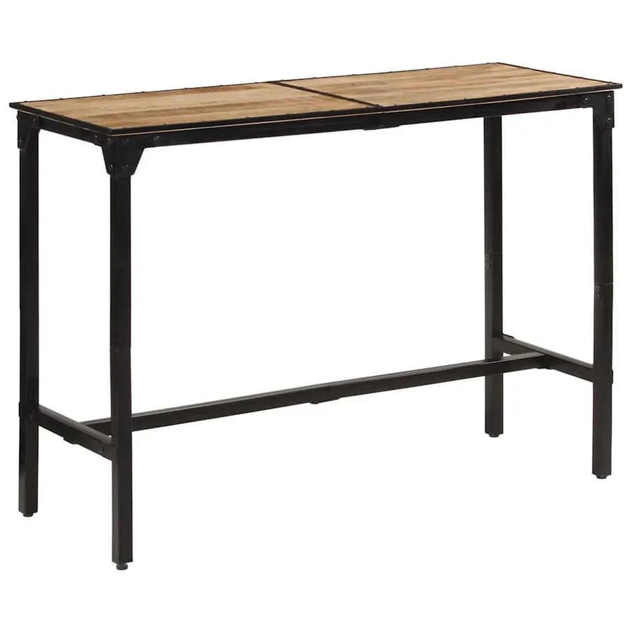 Table de bar 150x55x107 cm bois de manguier massif brut - 3