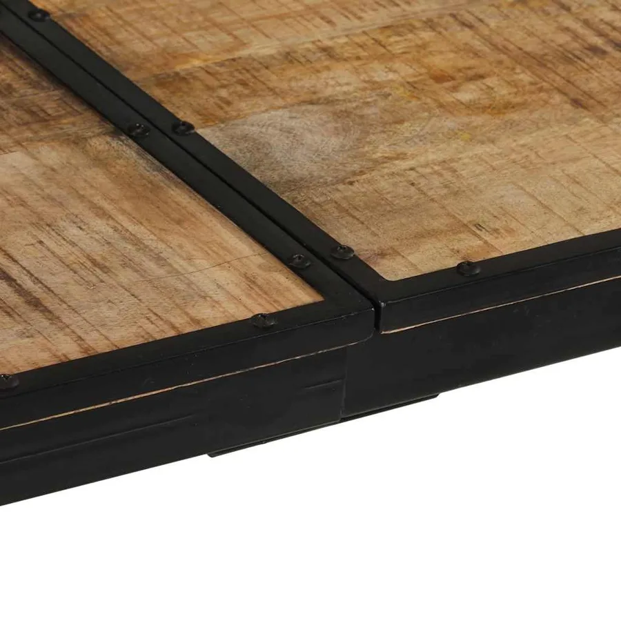 Table de bar 150x55x107 cm bois de manguier massif brut - 8