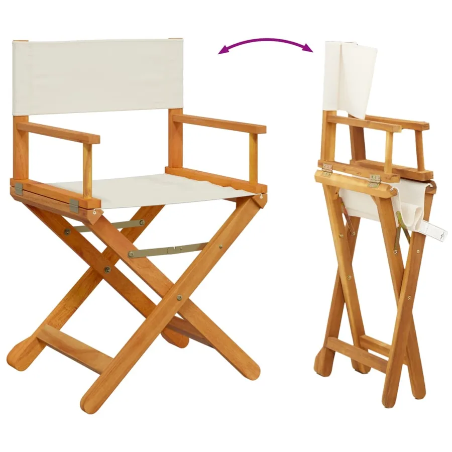 Chaises de jardin pliables lot de 6 blanc crème tissu - 7