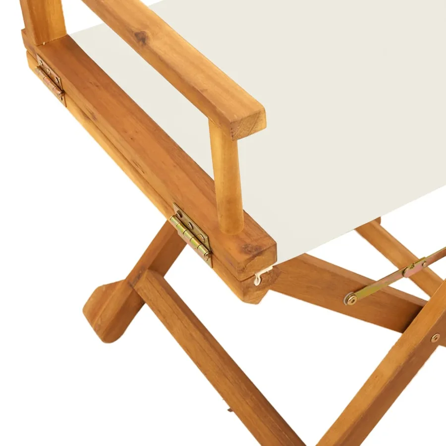 Chaises de jardin pliables lot de 6 blanc crème tissu - 8
