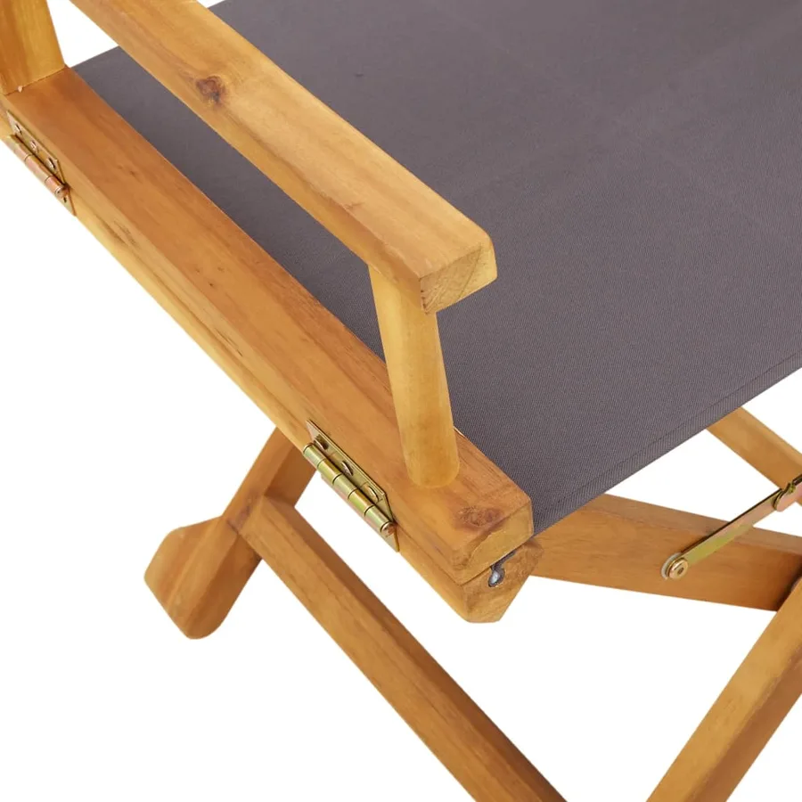 Chaises de réalisateur pliables lot de 2 gris foncé tissu - 8