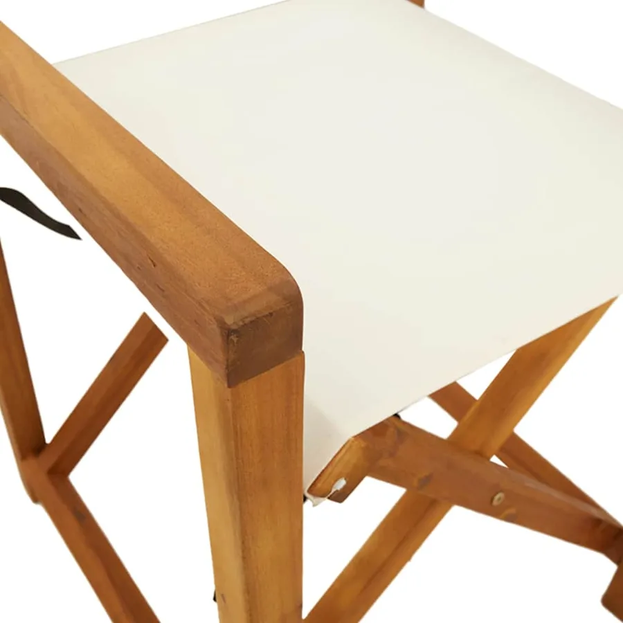 Chaises de jardin pliables lot de 8 blanc crème tissu - 8