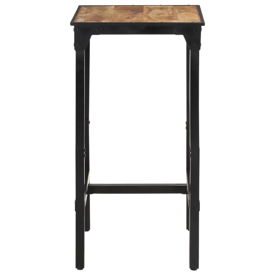 Ensemble de bar 3 pcs bois de manguier brut massif et métal - 8