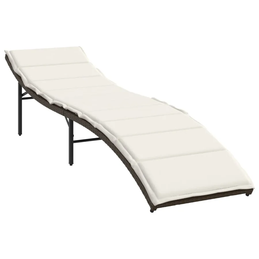 Chaises longues lot de 2 avec table marron résine tressée - 4