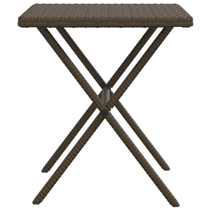 Chaises longues lot de 2 avec table marron résine tressée - 7
