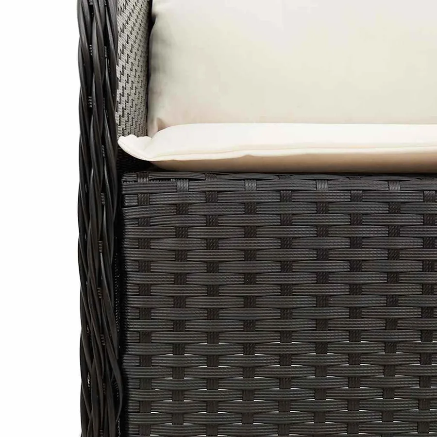 Chaises de jardin avec coussins lot de 2 noir résine tressée - 8
