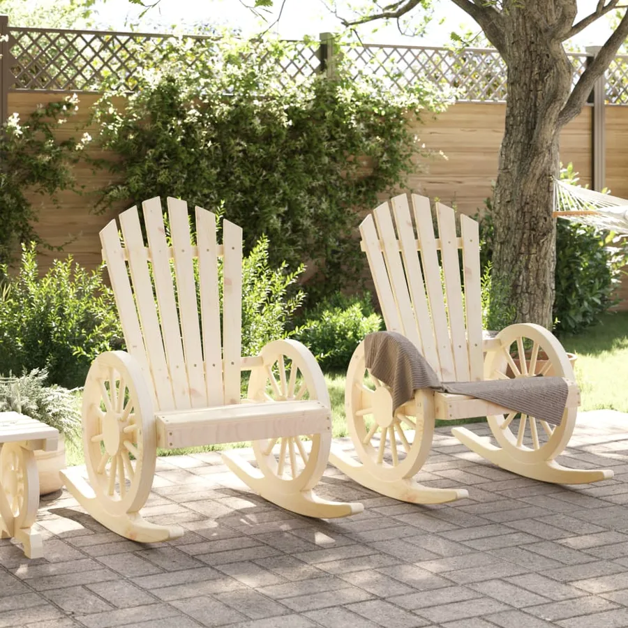 Chaises à bascule Adirondack lot de 2 bois de sapin massif - 3