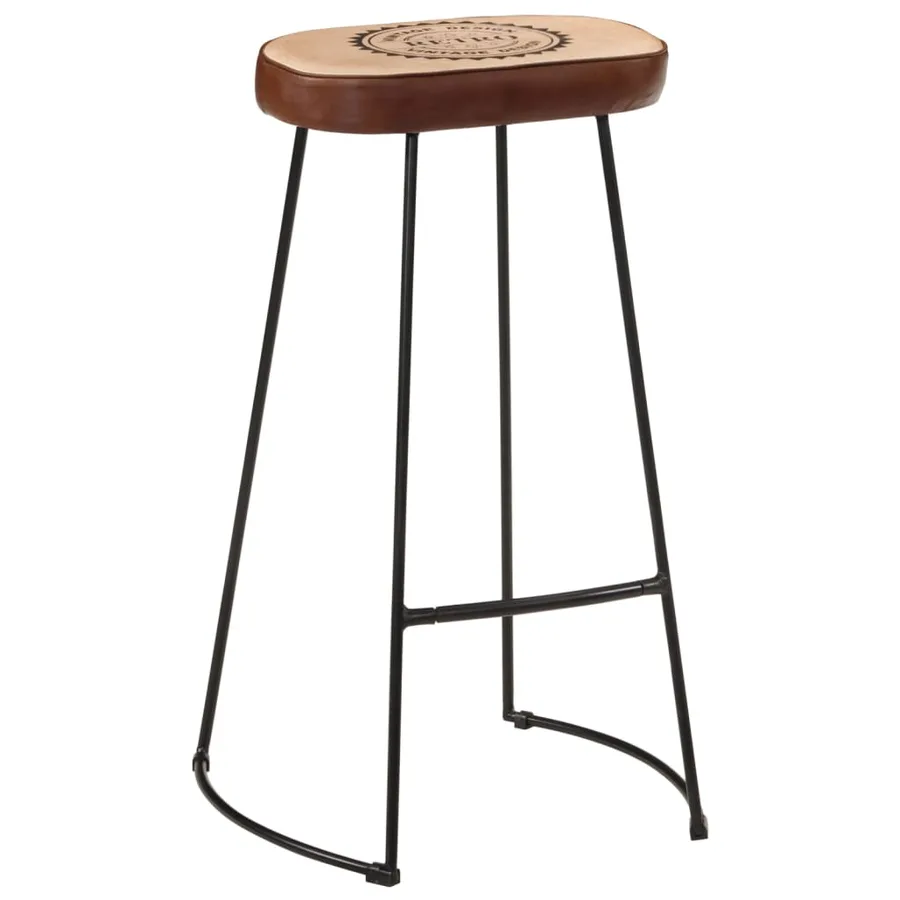 Tabourets de bar lot de 2 marron foncé 44x37,5x78 cm - 2
