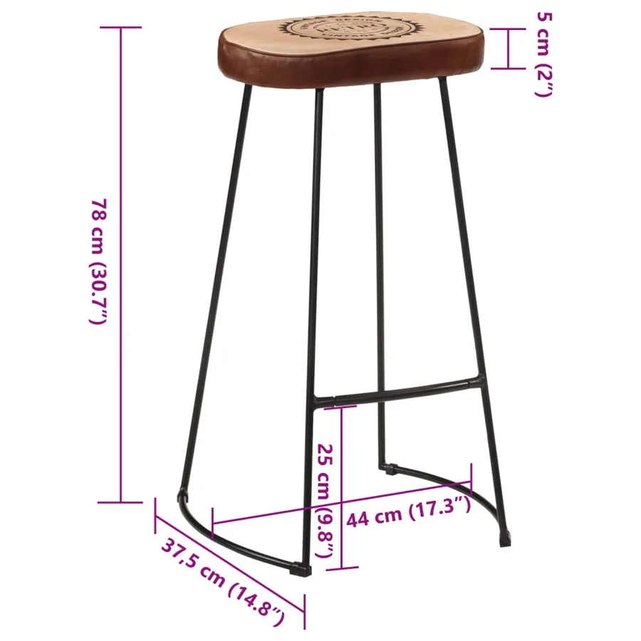 Ensemble de bar 7 pcs bois de manguier brut massif et métal - 16