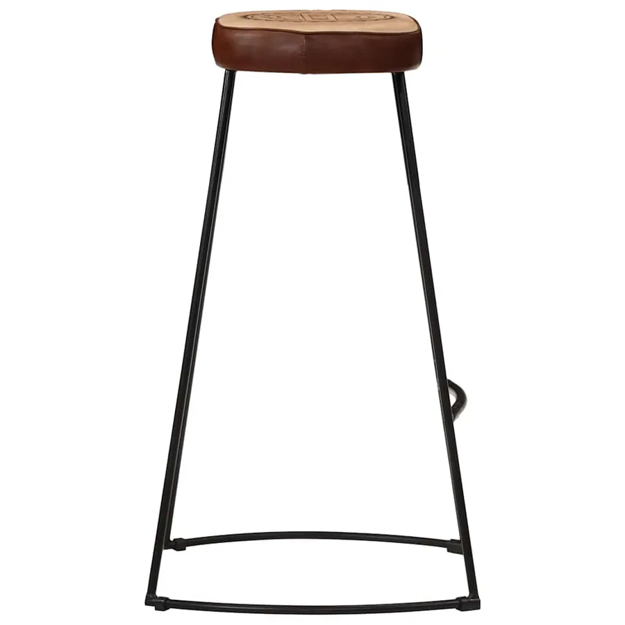 Ensemble de bar 7 pcs bois de manguier brut massif et métal - 5