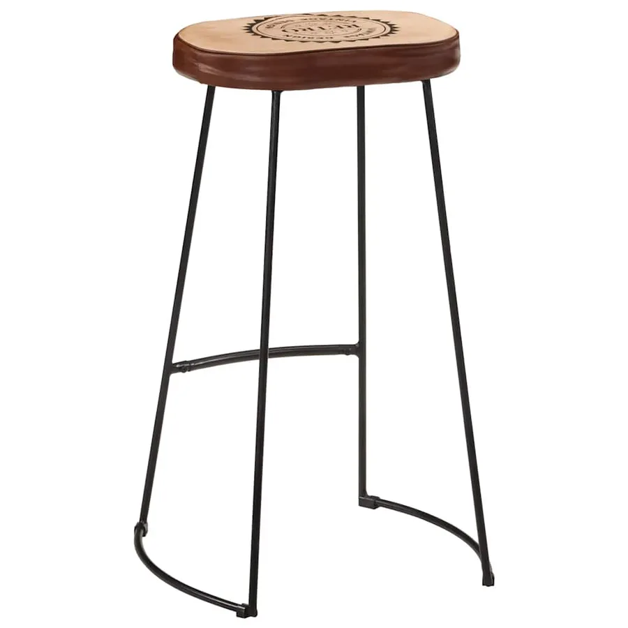 Ensemble de bar 7 pcs bois de manguier brut massif et métal - 6