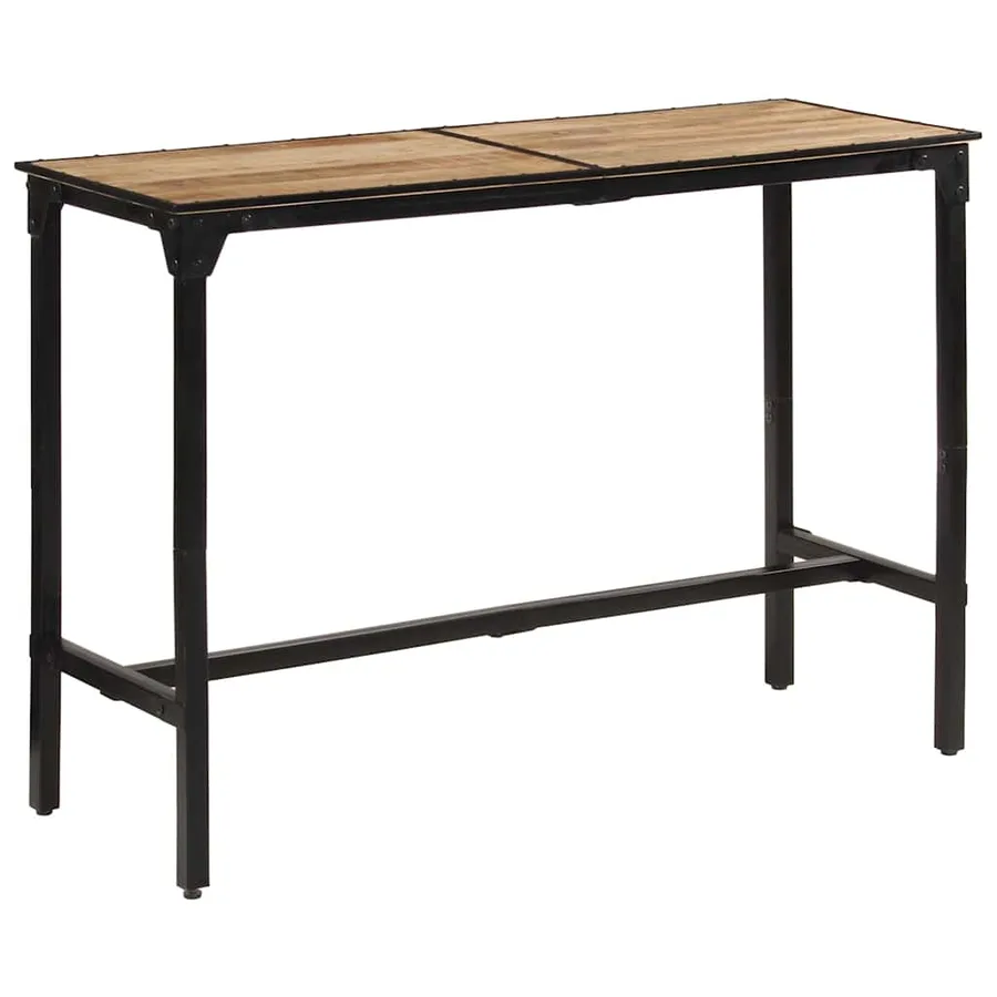 Ensemble de bar 7 pcs bois de manguier brut massif et métal - 7