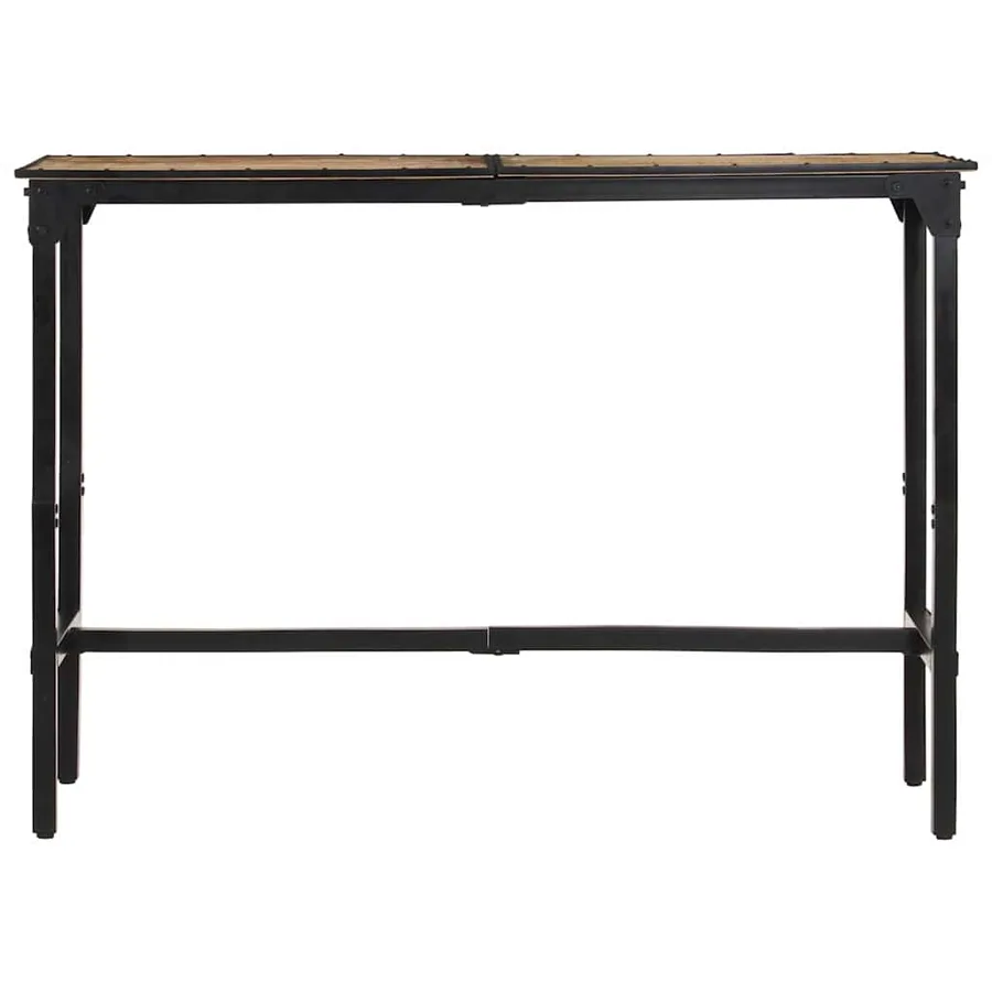 Ensemble de bar 7 pcs bois de manguier brut massif et métal - 8