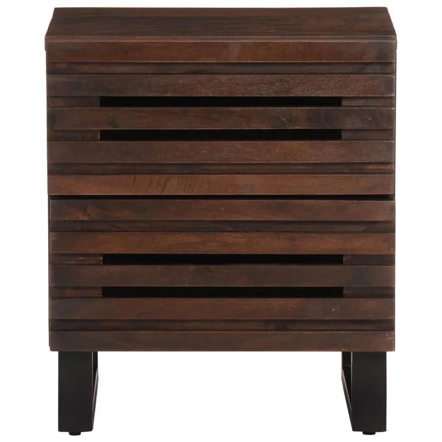 Tables de chevet 2 pcs 40x34x46 cm bois de manguier massif - 4