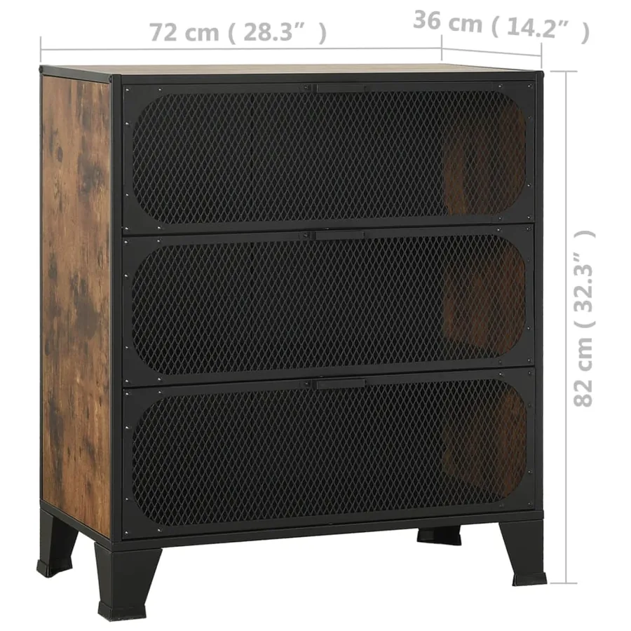 Armoires de rangement 2 pcs Marron 72x36x82 cm Métal et MDF - 10
