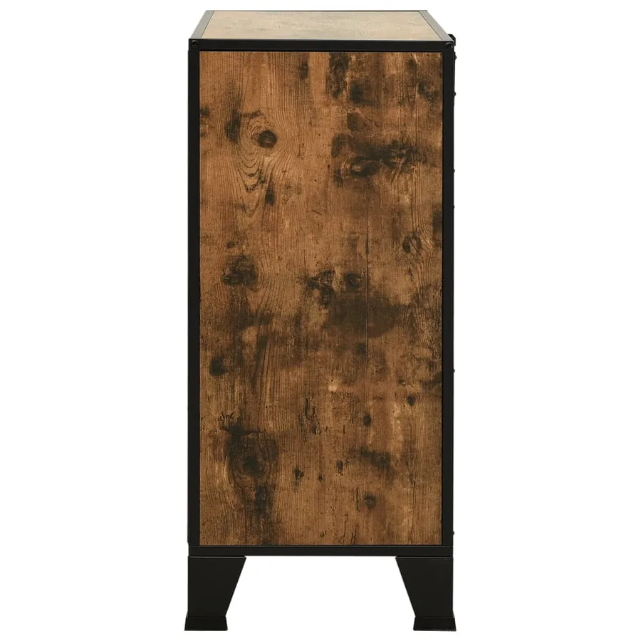Armoires de rangement 2 pcs Marron 72x36x82 cm Métal et MDF - 5