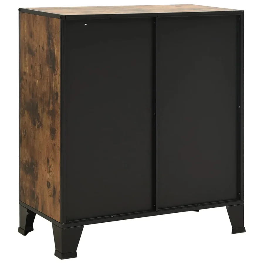 Armoires de rangement 2 pcs Marron 72x36x82 cm Métal et MDF - 6