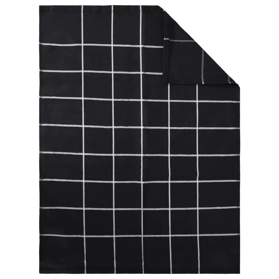 Ensemble de serviettes 12 pcs noir coton - 10
