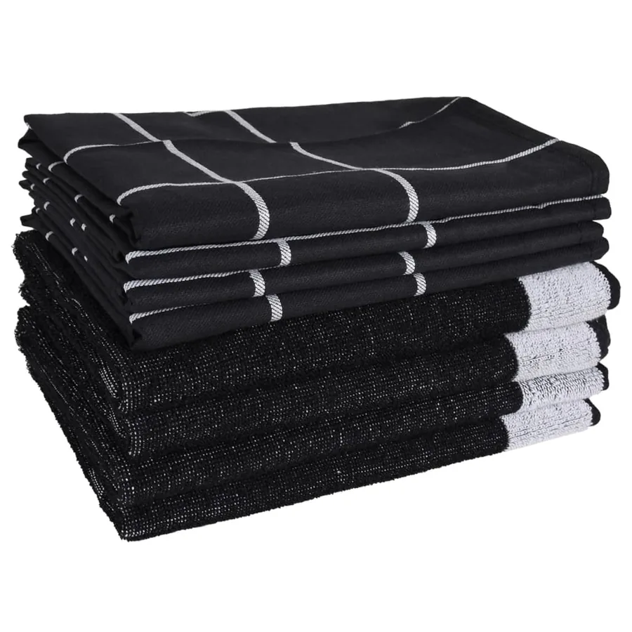 Ensemble de serviettes 12 pcs noir coton - 4