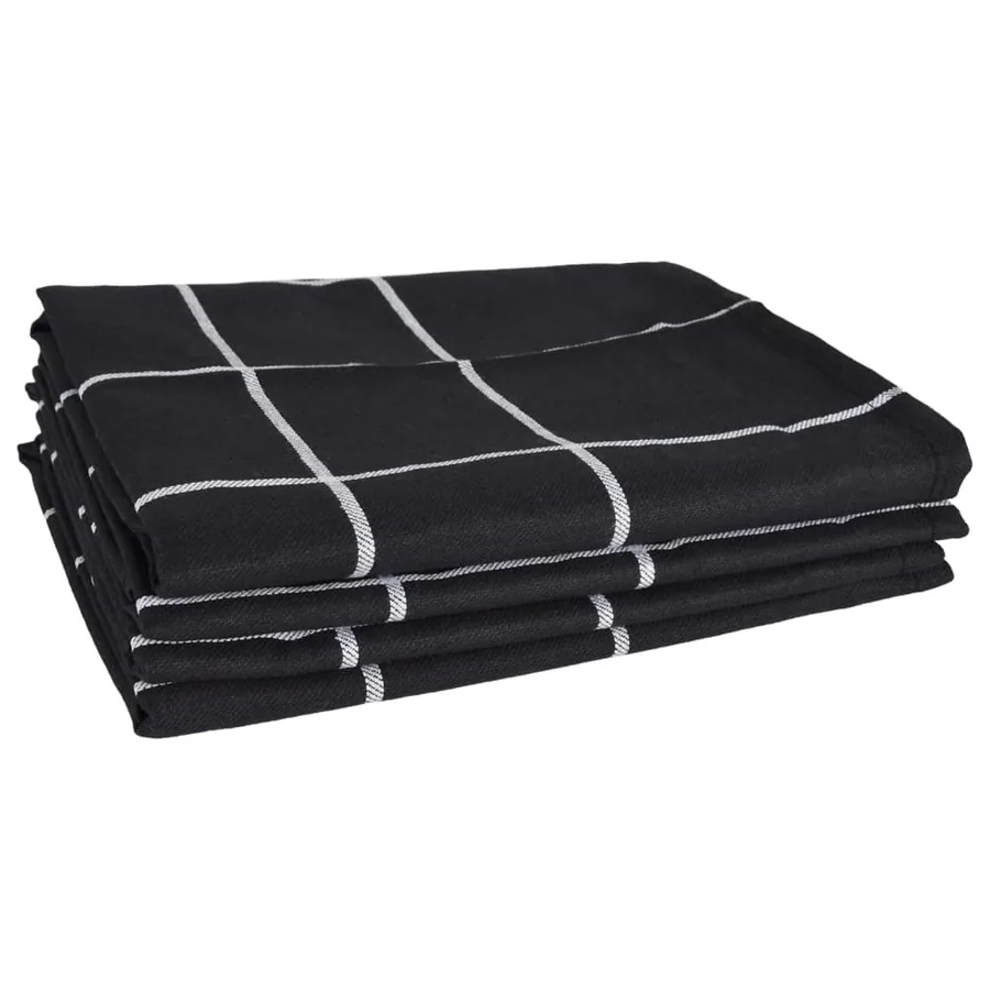 Ensemble de serviettes 12 pcs noir coton - 5