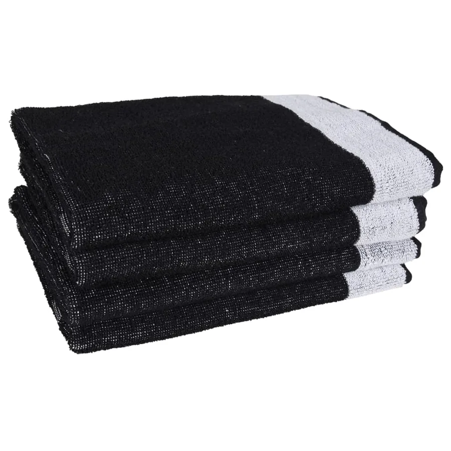 Ensemble de serviettes 12 pcs noir coton - 6