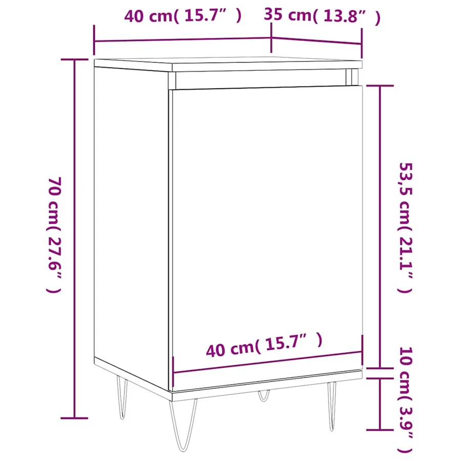 Buffet sonoma gris 40x35x70 cm bois d'ingénierie - 12