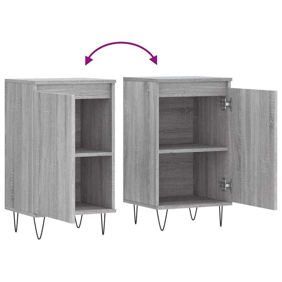 Buffet sonoma gris 40x35x70 cm bois d'ingénierie - 8