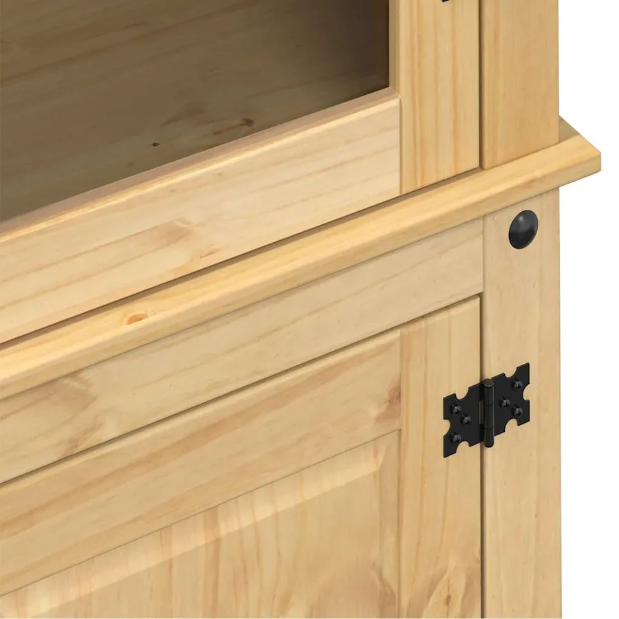 Vitrine en verre Corona 103,5x42x180 cm bois de pin massif - 7