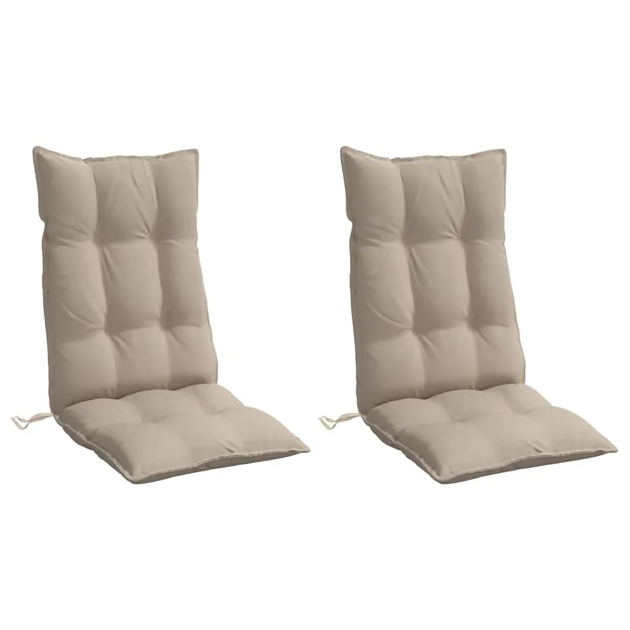 Coussins de chaise à dossier haut lot de 2 taupe tissu oxford - 3
