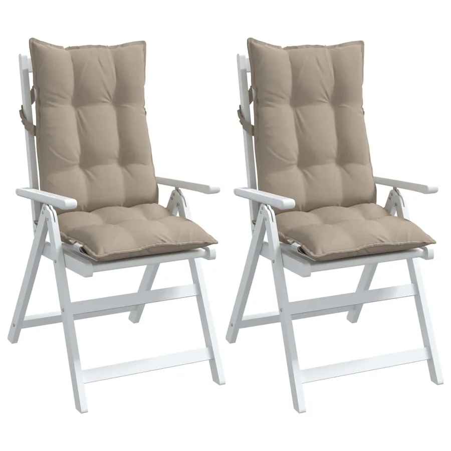 Coussins de chaise à dossier haut lot de 2 taupe tissu oxford - 4