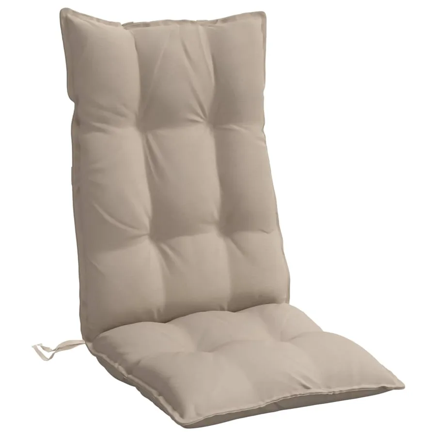 Coussins de chaise à dossier haut lot de 2 taupe tissu oxford - 5