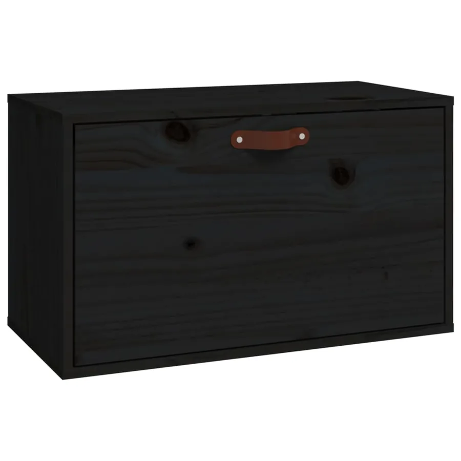 Armoire murale Noir 60x30x35 cm Bois de pin massif - 2