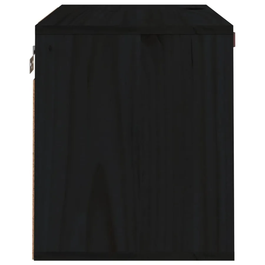 Armoire murale Noir 60x30x35 cm Bois de pin massif - 4