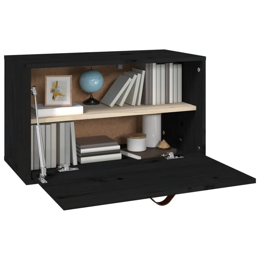 Armoire murale Noir 60x30x35 cm Bois de pin massif - 9
