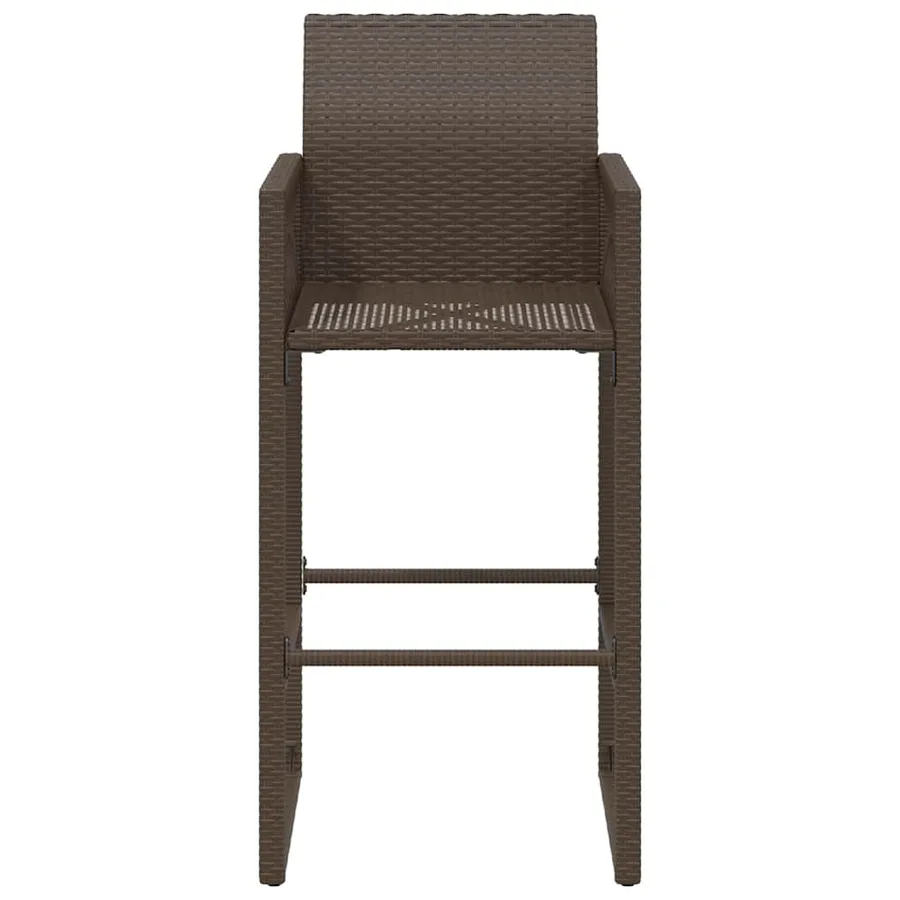 Tabourets de bar de jardin lot de 2 marron résine tressée - 5